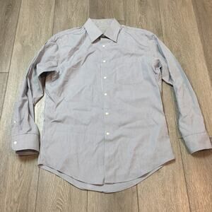 Nordstrom‎ Trim Fit Wrinkle-Free 100% cotton Blue White Stripes